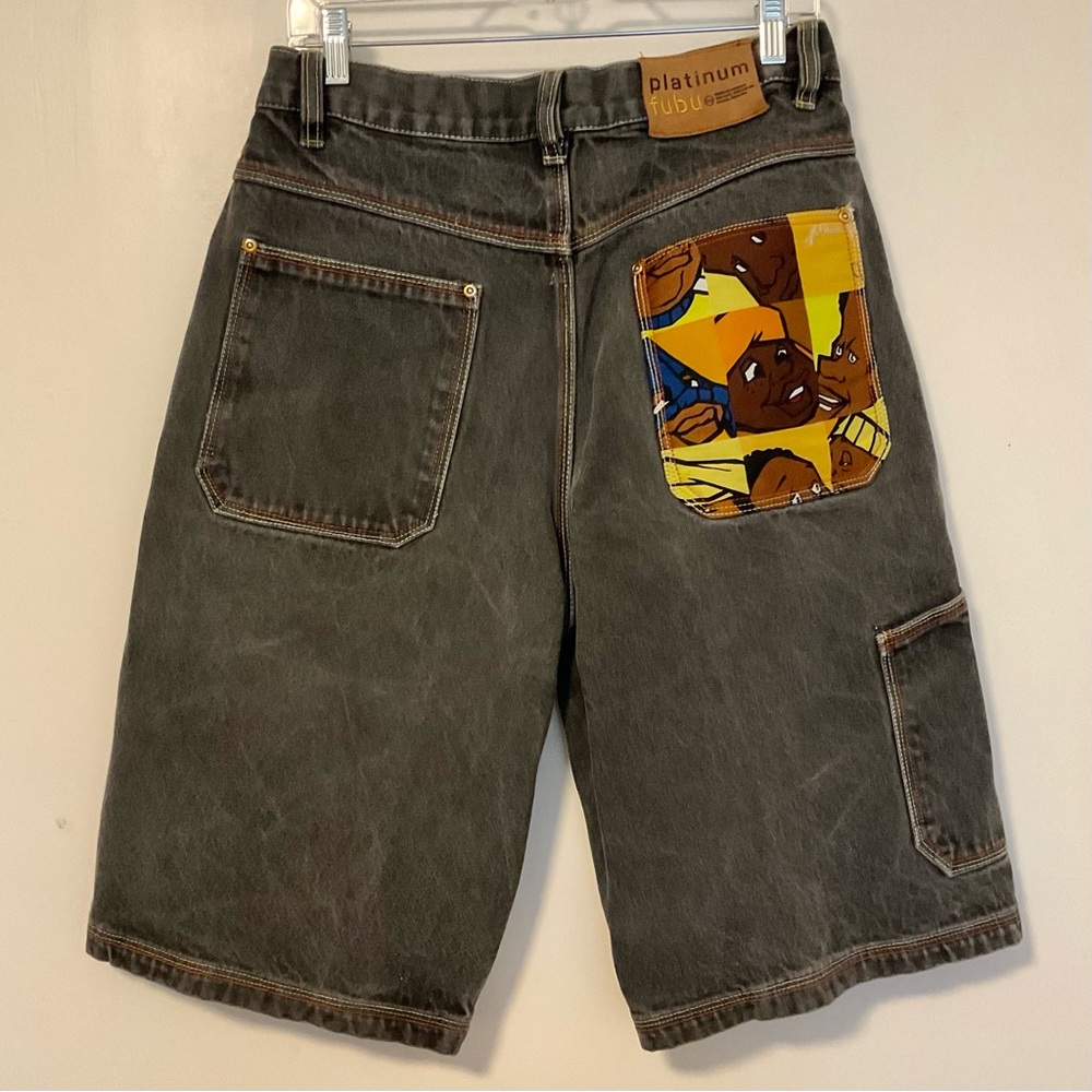 Vintage Fubu Platinum Fat Albert Mens Denim Shorts Size 31
